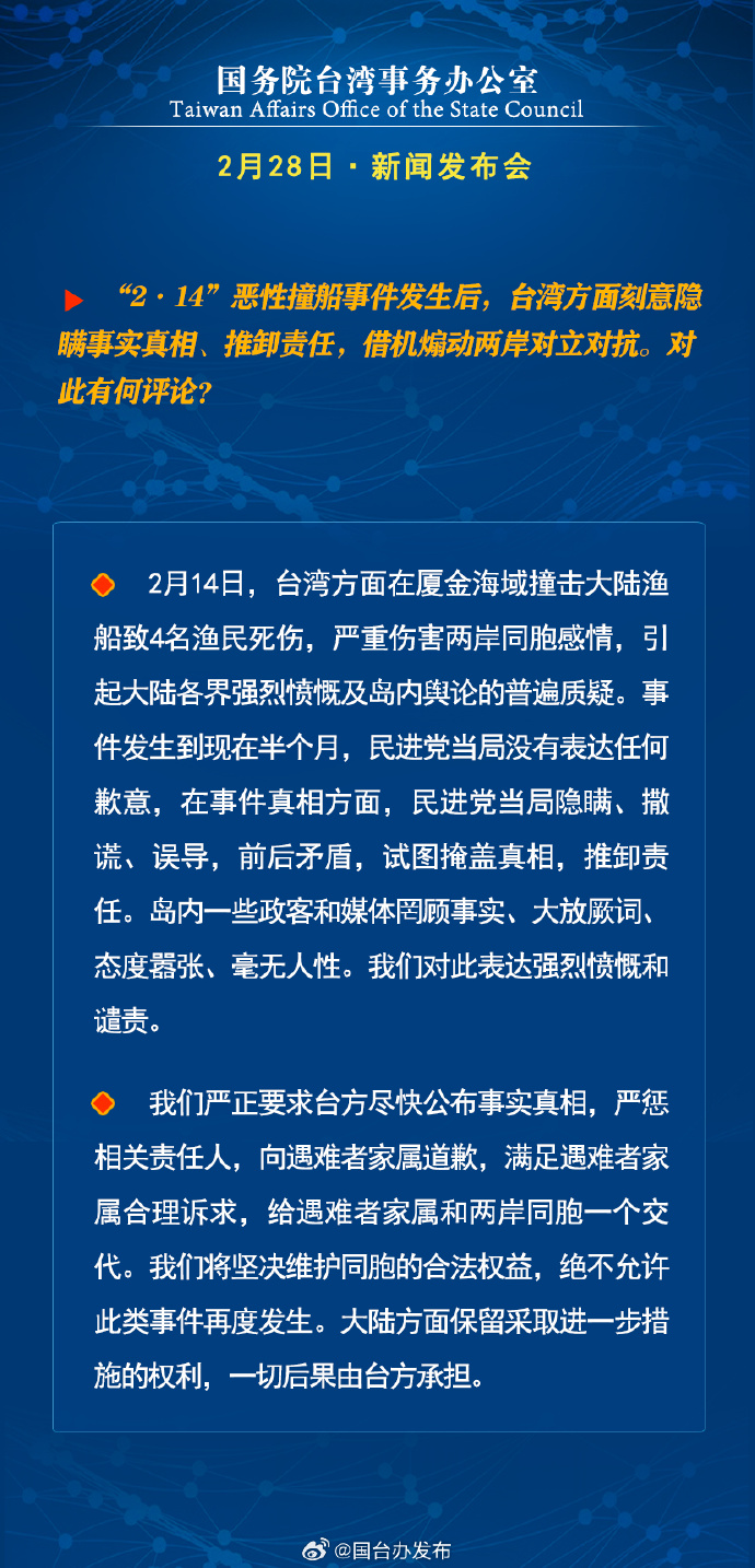 國(guó)務(wù)院臺(tái)灣事務(wù)辦公室2月28日·新聞發(fā)布會(huì)