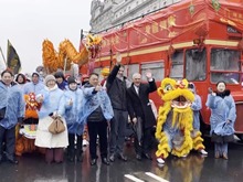 中國舞龍舞獅亮相英國倫敦新年慶典