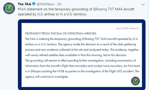 美国禁飞737MAX波音仍嘴硬  网友批评波音拿生命冒险