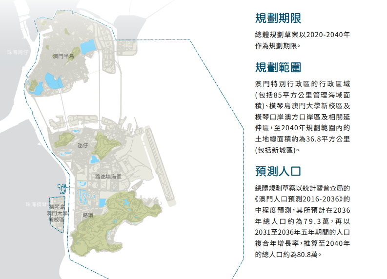 据了解,总体规划以澳门特区的发展定位,为推进澳门与粤港澳大湾区的