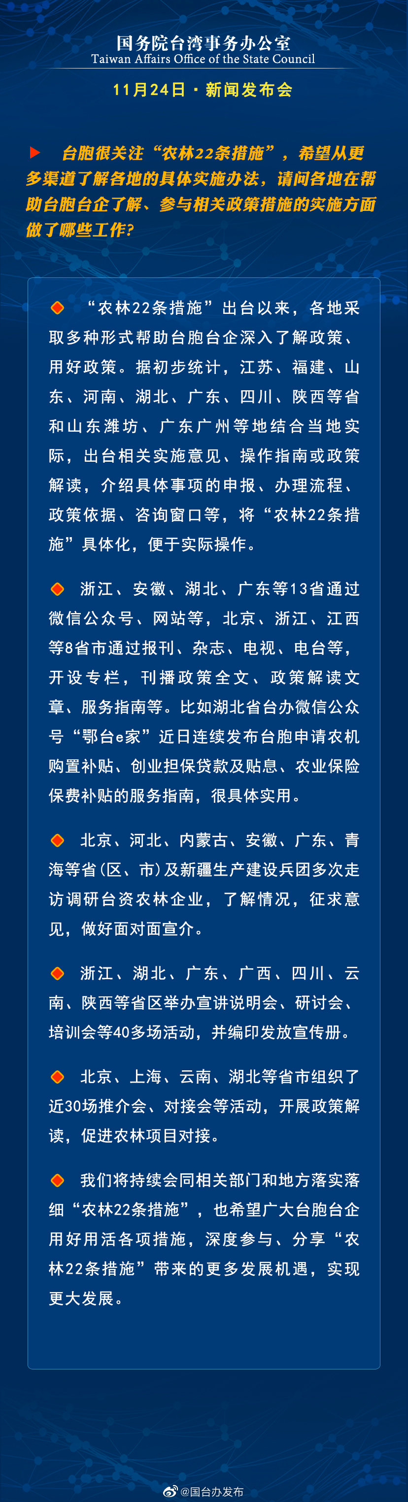 国务院台湾事务办公室11月24日·新闻发布会