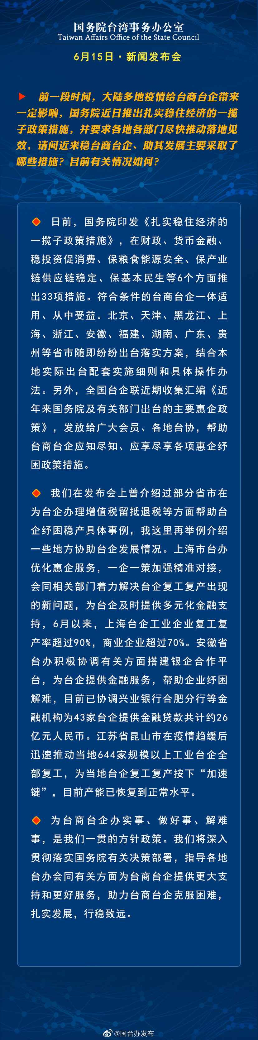 国务院台湾事务办公室6月15日·新闻发布会