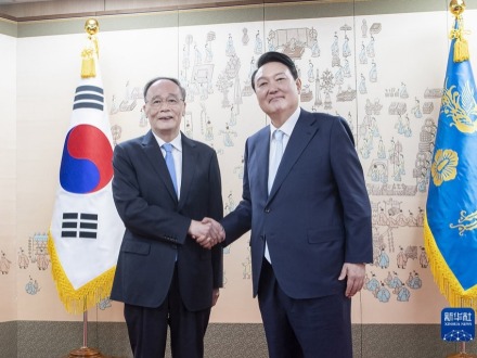 王岐山出席韓國新任總統尹錫悅就職儀式