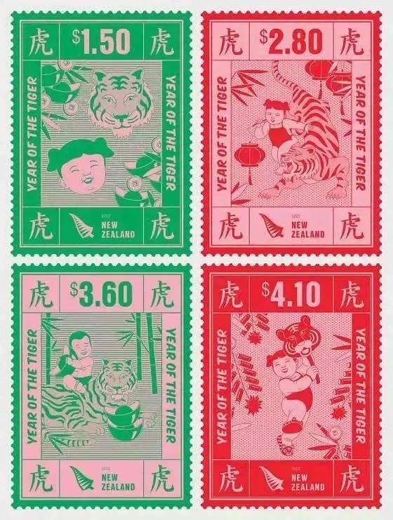 “虎嗅蔷薇”“招财虎”……各国发行虎年邮票，看完想集邮了！