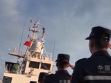 新年第一天 中国海警在我黄岩岛海域举行升国旗仪式