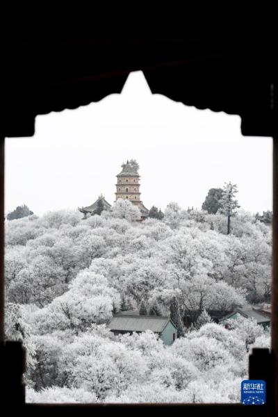 12月14日在甘肃省平凉市崆峒山拍摄的雪景。　新华社发（吴希会摄）