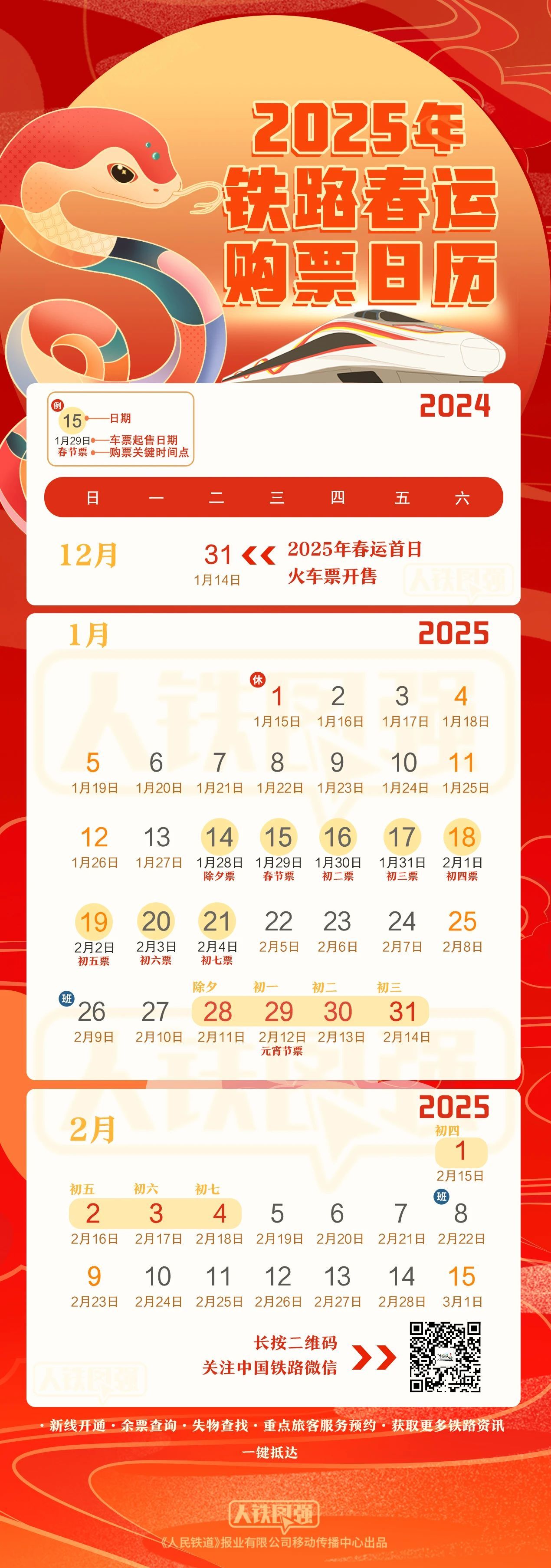 2025年春运首日火车票今起开售 购票有新变化→