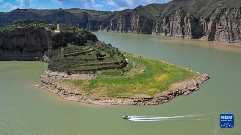 这是山西省与内蒙古自治区交界处的黄河老牛湾（2023年8月24日摄）。