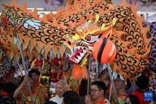 马来西亚：舞龙迎农历春节