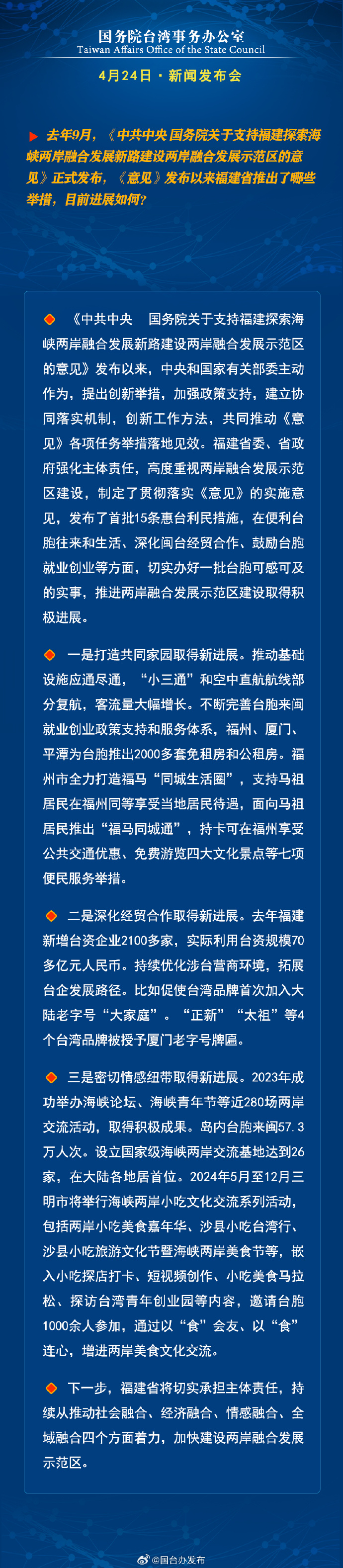 国务院台湾事务办公室4月24日·新闻发布会