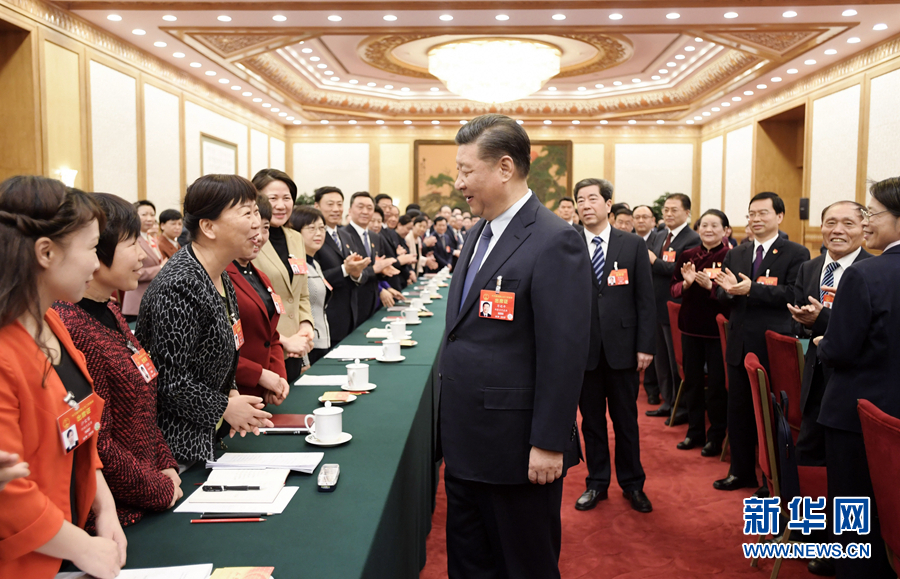 习近平李克强王沪宁韩正分别参加全国人大会议一些代表团审议