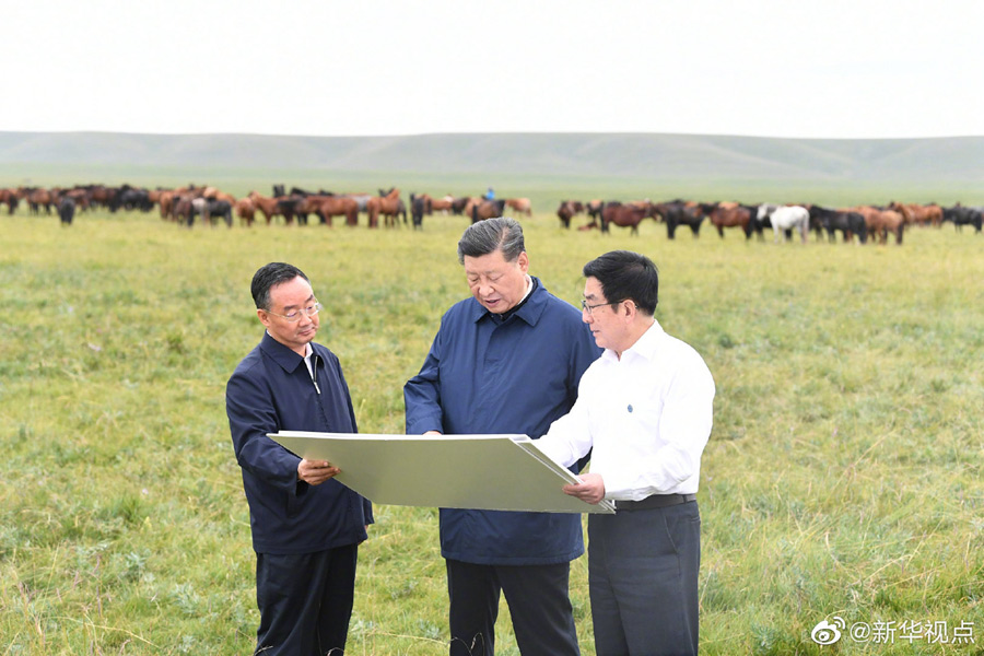 习近平考察山丹培黎学校和山丹马场