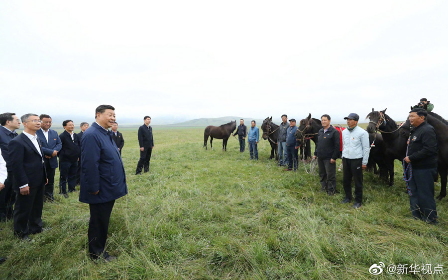 习近平考察山丹培黎学校和山丹马场