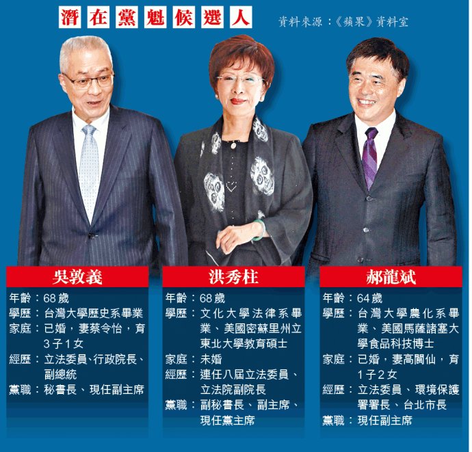 国民党主席选举“三强争锋”成局