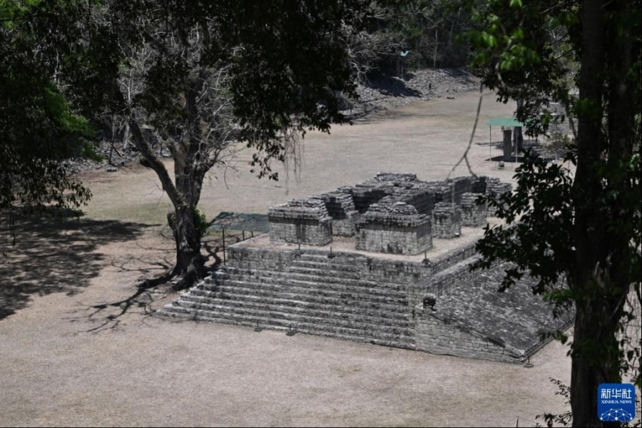 这是4月1日拍摄的洪都拉斯科潘玛雅古城遗址。新华社记者 辛悦卫 摄