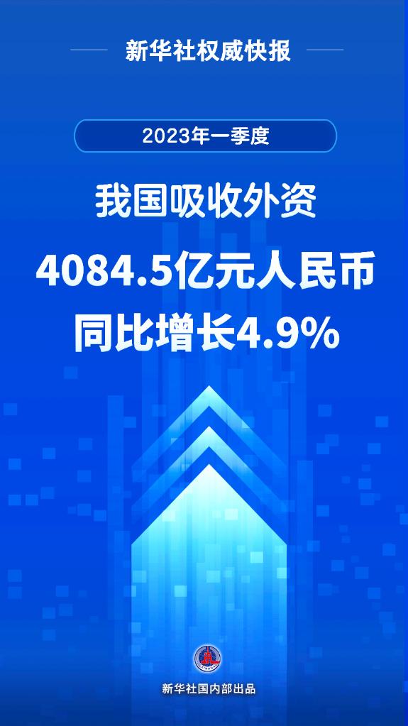 新华社权威快报丨一季度我国吸收外资同比增长4.9%