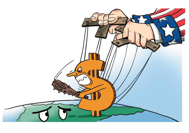 讽刺美国霸权的漫画图片