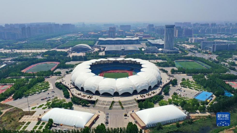 沧州市体育场（5月16日摄，无人机照片）。